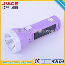 Cheap plastic solar led flashlights rechargeable