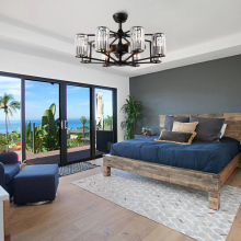 Retro Bronze Luxury Crystal Ceiling Fans with LED Lights and Remote Control for Vintage Home & Bedroom