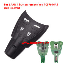 High Quality saab 9-3 SAAB 4 button remote key With PCF7946AT Chip and 433Mhz