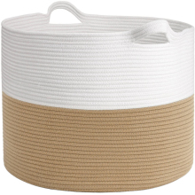 Cotton Rope Laundry Basket - Large Collapsible Clothes Hamper