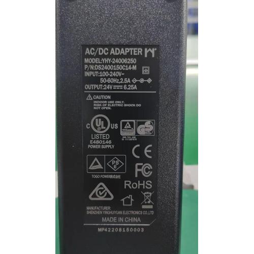 24v 6.25a 150W Power Adapter with 5.5*2.5 Connector