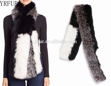 Unique Design YR982 Ladies Hand Knitted Genuine Fox Fur Scarf