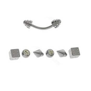 Mixed Punk Styles Curved Barbell Bar Pack