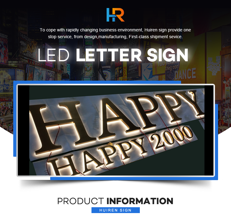 Customized advertising backlit metal alphabet led letters lighting signage logo