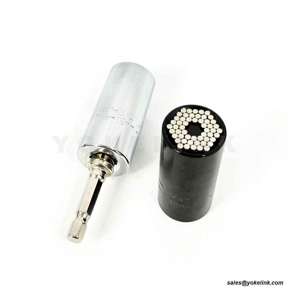 Univerzális foglalatos 3/8" fúróadapter krómozott acél csapokkal