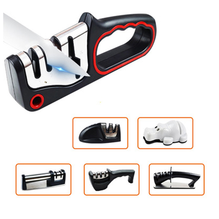 Portable Knife Sharpener - 3 Stage Safety Manual Sharpens - Restore and Polish Blades Quickly swift sharpeners