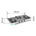 Mesa de vidrio estufa de gas 3 quemadores