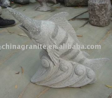 granite stone fish carving