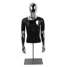 Customized Wholesale Fiberglass Half Body Male Torso Mannequin with Chrome Hand Head