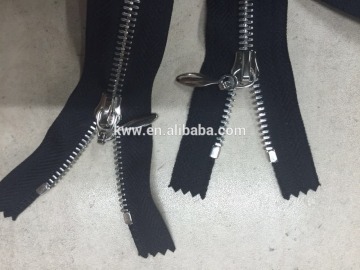 5# metal zipper close end shiny silver teeth plated fancy puller