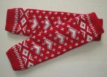 Red Girls Warm Knitted Leg Warmers , Hand Knit Leg Warmer f