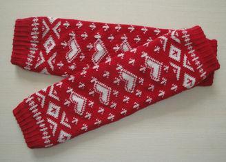 Red Girls Warm Knitted Leg Warmers , Hand Knit Leg Warmer f