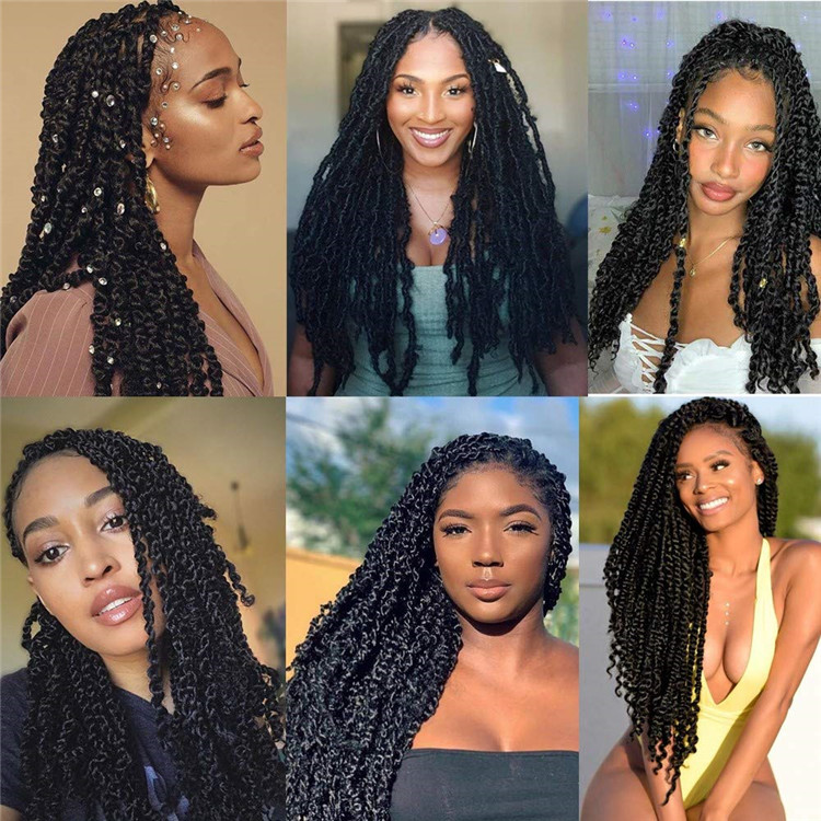 Passion Pre twisted Crochet Braids Spring Senegalese Twist Braids Fluffy Synthetic Fiber Hair Extension