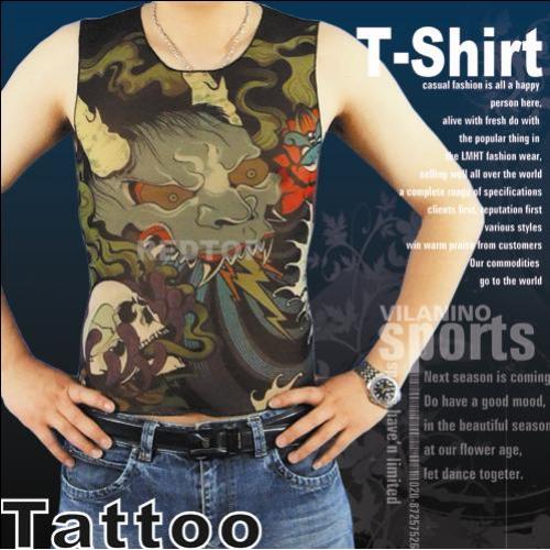 Camiseta falsa del tatuaje de la moda