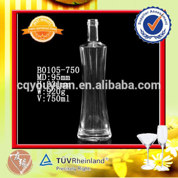 wholesale odd shaped unique vodka bottle 750ml