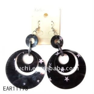 Fashion earring acrylic hoop earring with cute printing