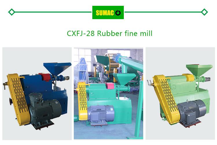 Waste car recycling tire rubber grinding mill machine