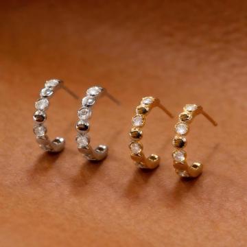 14K Gold Bubble Lab Diamond Studs Custom Wholesale