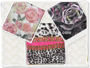 100% merino wool knitted fabric printed