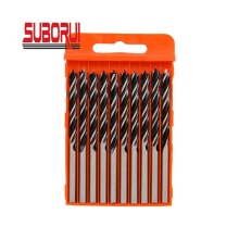 10Pcs HCS Rolled Wood Brad Point Drill Bit Set for Precision Drilling