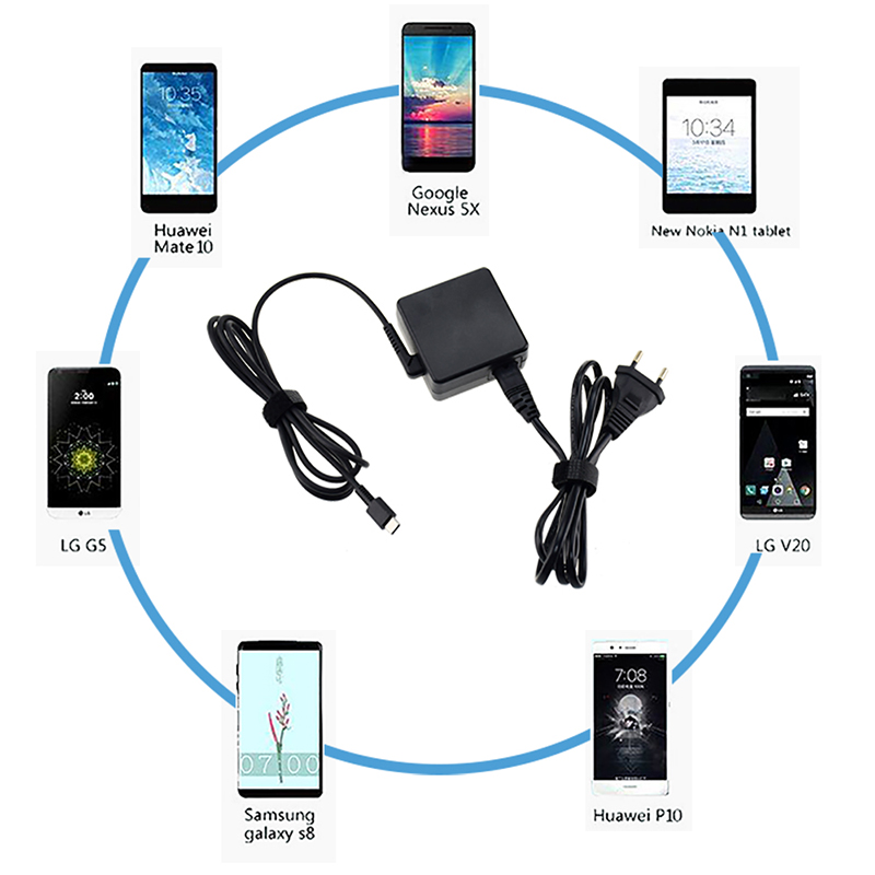 Laptop ea USB-C Adapter bakeng sa Toshiba 5v3a / 9v3a / 15v3a / 20v2.25a