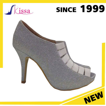 Wholesale Bulk china high heels white elastic glitter sandal party shoe