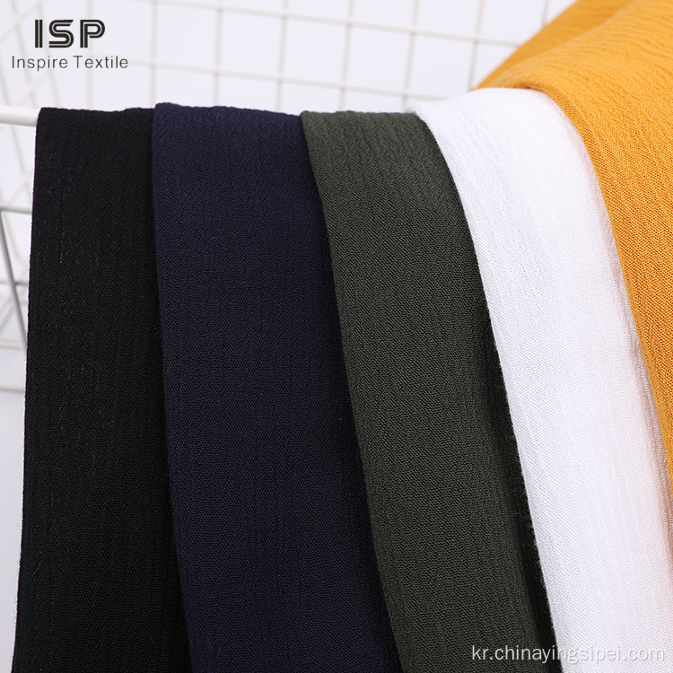 가장 인기있는 공급 업체 직물 주름 100% 레이온 염색 된 Rayon Spun Fabric