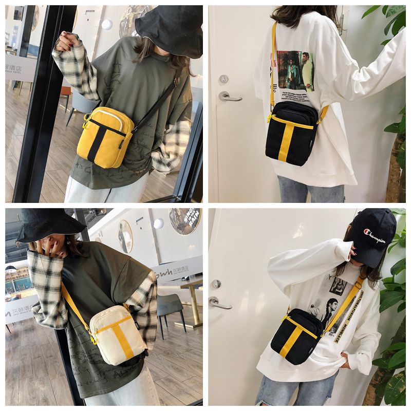 Wholesale factory price trend leisure solid color girl cotton canvas cross body bag