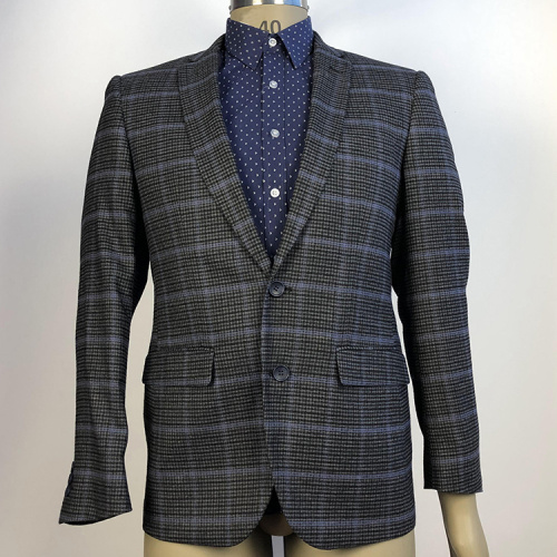 Männer ein Knöpfe Grid Business Casual Blazer Anzug