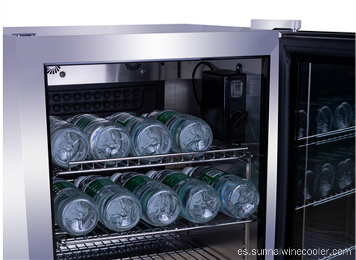 66L bebida pequeña bebida de barra de puertas de vidrio refrigerador
