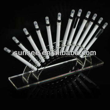 New design clear bent acrylic pen display shelf