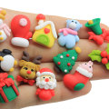 Fornitura Xmas Resin Beads Boots Bell Snowman Flatback Crafts Cabochon Natale Babbo Natale Cervo Orso Albero Gioielli Ornamento fai da te