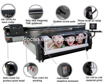 China Docan large format popular digital uv flatbed and roll printer FRT3116 also named hybrid uv printer