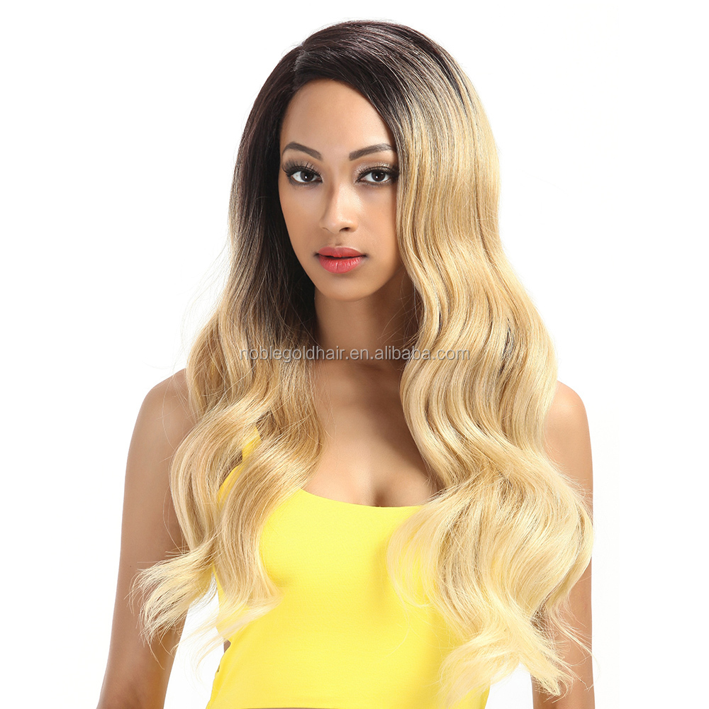 Rebecca Lace front synthetic wave hair wigs ombre color popular body wave high temperature 28inch long wavy wig