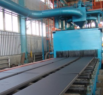 Roller conveyor shot blasting machine