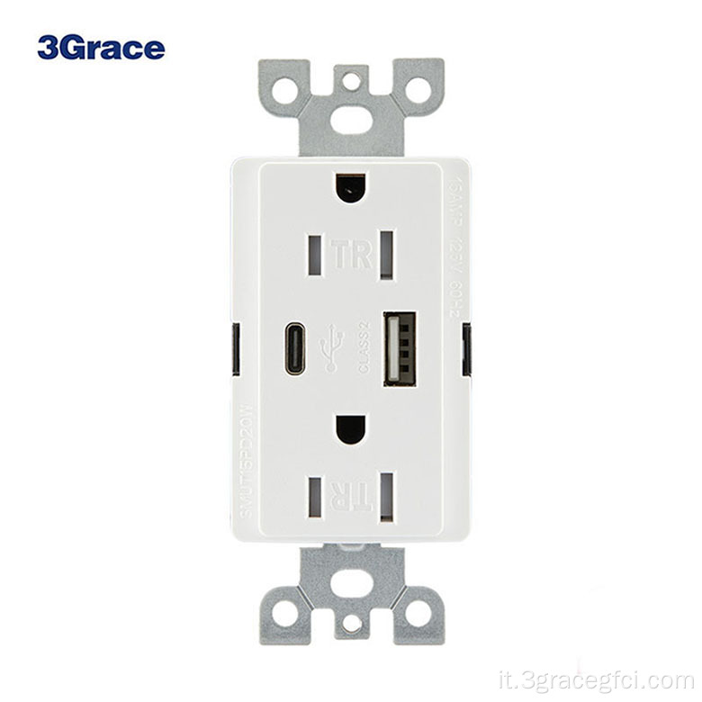 Outlet USB di tipo A & C di tipo A & C.