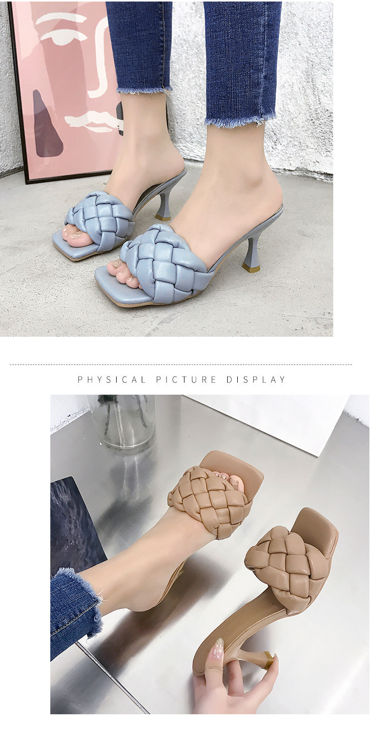 2021 Weaving Style Fashionable Girls Footwear Summer Sandals For ladies Slipper High-Heeled Sandals women slippers