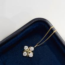 18K Gold Criss Cross Lab Diamond Necklace Wholesale