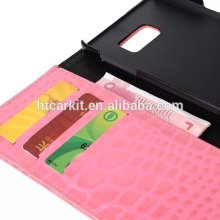 2015 New colorful CROCO PU Leather Flip wallet Cover Case for Samsung Galaxy Note 5