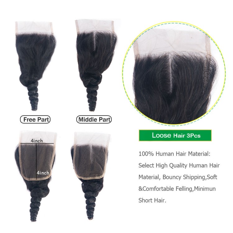 Usexy Top Quality 100% Human Hair Bundles Loose Wave Raw Malaysian Hair Bundles With Closure