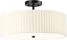 Semi Flush Mount Ceiling Lamp Drum Pleated Shade