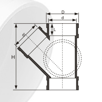 Bs5255 / 4514 drenagem Upvc Y-tee porta lateral cinza cor