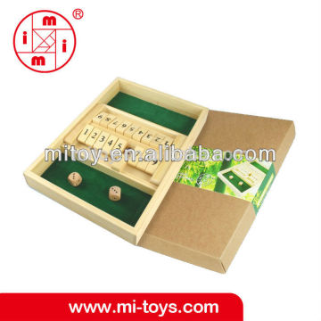 Educational toy for kids wooden shut the box game