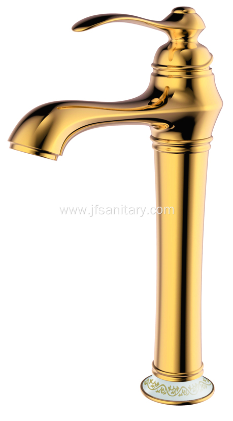 Gold Single Lever Vintage Antique Vessel Sink Faucet