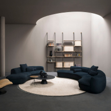 half moon circle curved sectional leather sofa sets