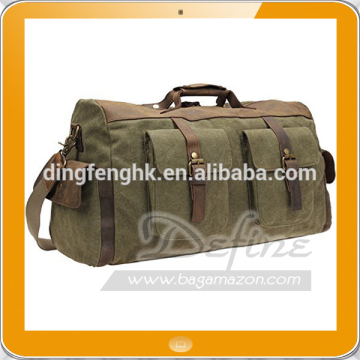 Large Capacity Leather Canvas Luggage Garment HandBag