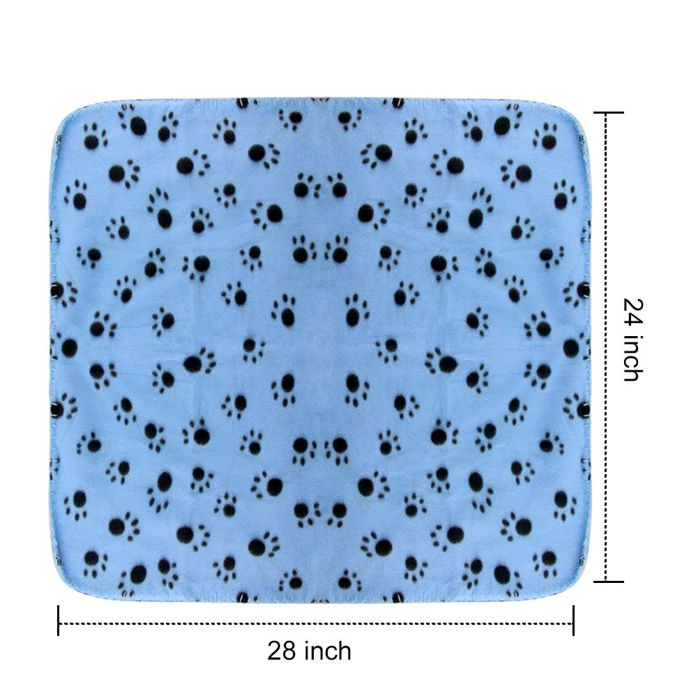 Pet Blanket Cute Dog Cat Fleece Blankets with Pet Paw Prints for Kitten Puppy and Small Animals Pack of 6