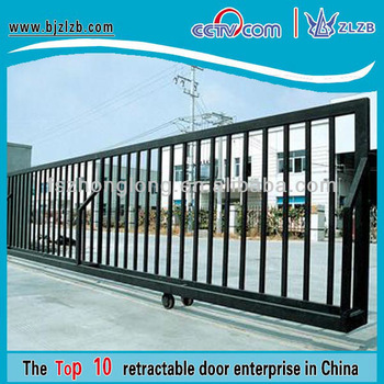 Decorative wrought iron gate retractable gate