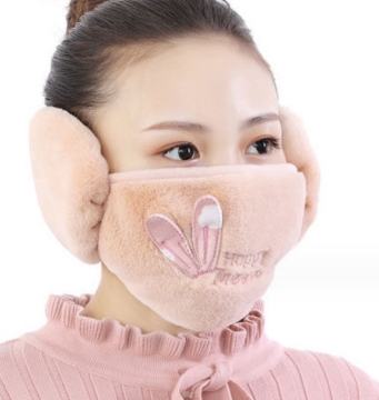 Thickened Winter Cycling Earmuffs with Plush Lining and Masks