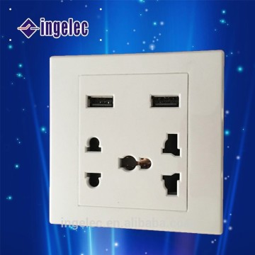 3 pin wall electric socket with usb 3 pin economic price Wall Socket with usb port